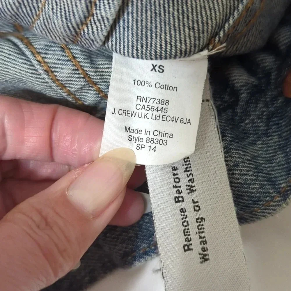 J.Crew Indigo Denim Jacket, Color Light Wash Size XS